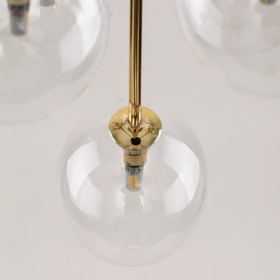 Hängeleuchte Glas Metall Ø 35 cm 5-flammig G9 verstellbar