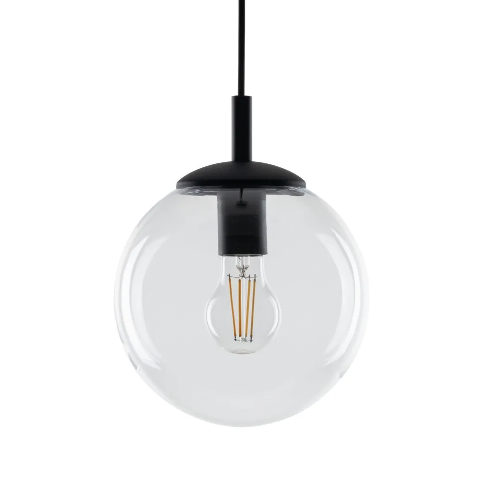 Hängeleuchte Glas Metall Ø 30 cm rund E27 Kugel H: max. 1,7 m