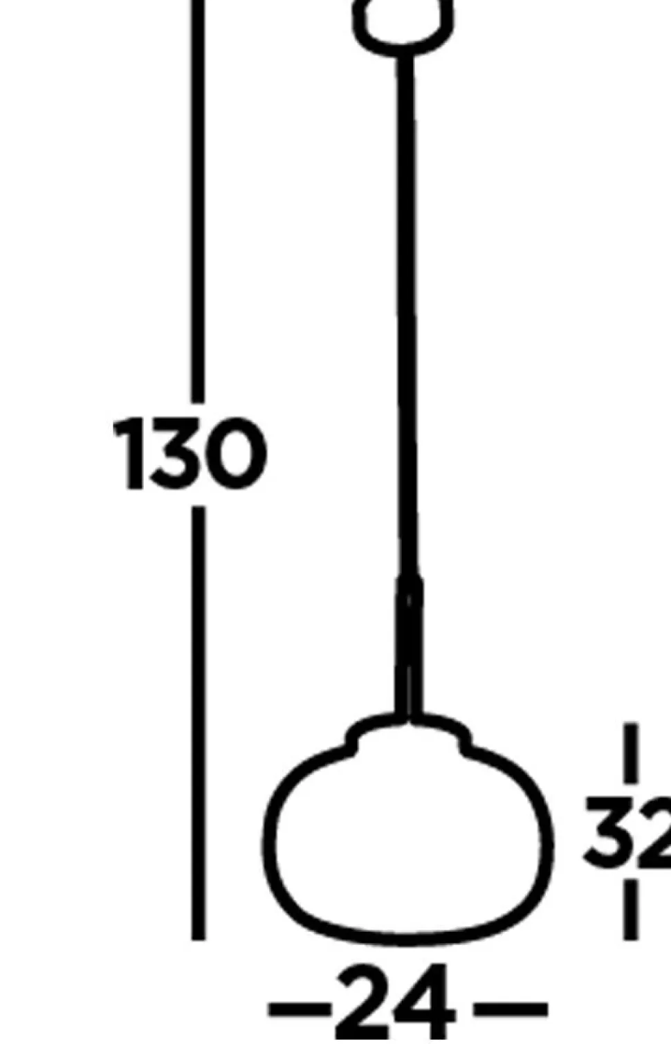 Hängeleuchte Glas Metall Ø 24 cm schmal E27 Schwarz Weiß