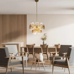 Hängeleuchte Glas Metall Ø 45 cm kunstvoll höhenverstellbar