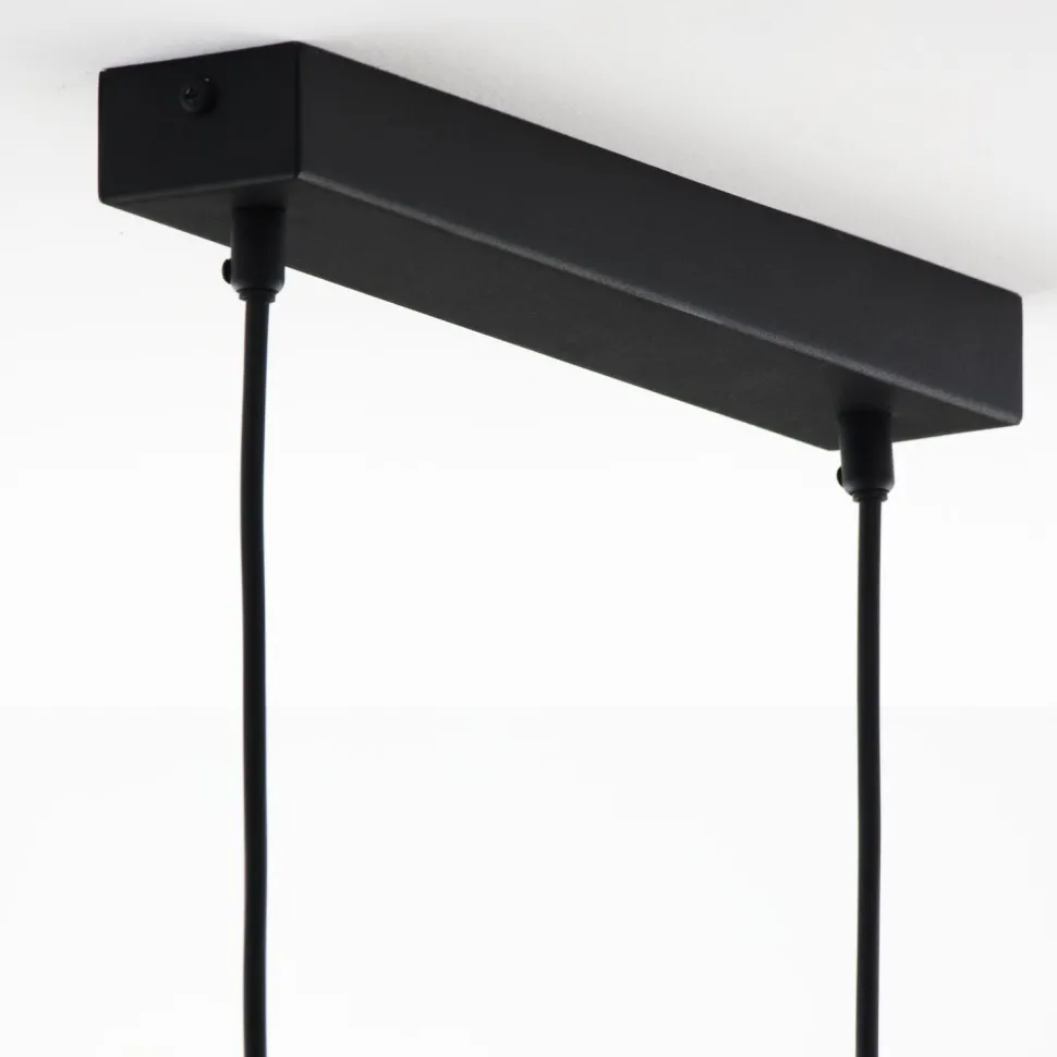 Hängeleuchte Glas Metall G9 2-flammig in Schwarz Gold