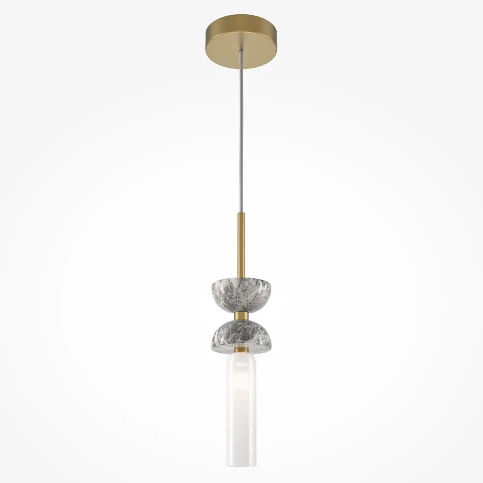 Hängeleuchte Glas Metall G9 rund D: 10 cm Modern