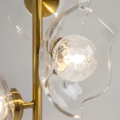 Hängeleuchte Glas Metall G9 H: max. 97 cm in Messing