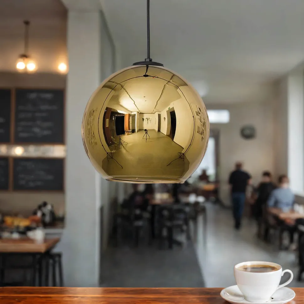 Hängeleuchte Gold Kugel Decke Esstisch Lampe JARA