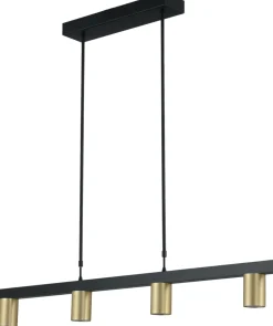 Hängeleuchte Gold Schwarz verstellbar Metall 4-flammig