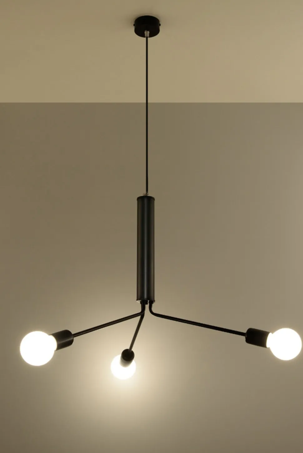 Hängeleuchte Hängelampe Metall 3-flammig E27 Schwarz