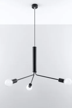 Hängeleuchte Hängelampe Metall 3-flammig E27 Schwarz