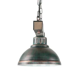 Hängeleuchte Holz Metall E27 in Kupfer Antik HAKON