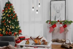 Hängeleuchte Holz Metall Schwarz E27 3-flammig wohnlich