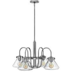 Hängeleuchte in Chrom Glas Schirm Industrie Design