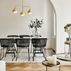 Hängeleuchte in Gold B: 96,5 cm H: max. 168 cm 3x E27