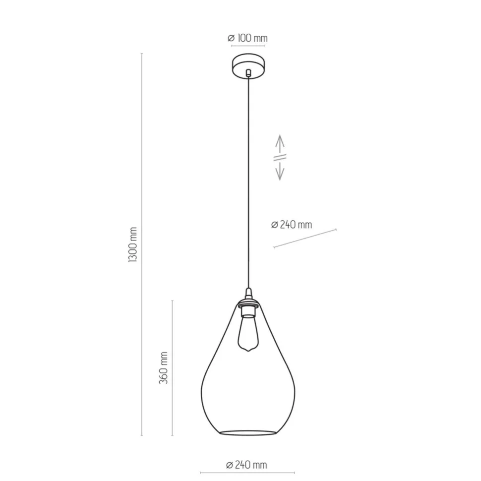 Hängeleuchte in Graphit Schwarz Tropfen Lampe GAWA