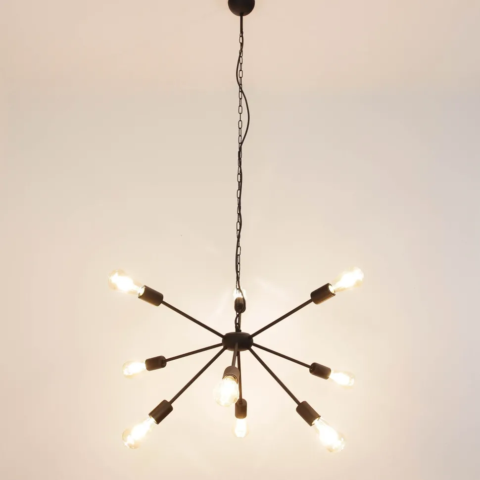 Hängeleuchte in Schwarz Ø77cm 9-flmg