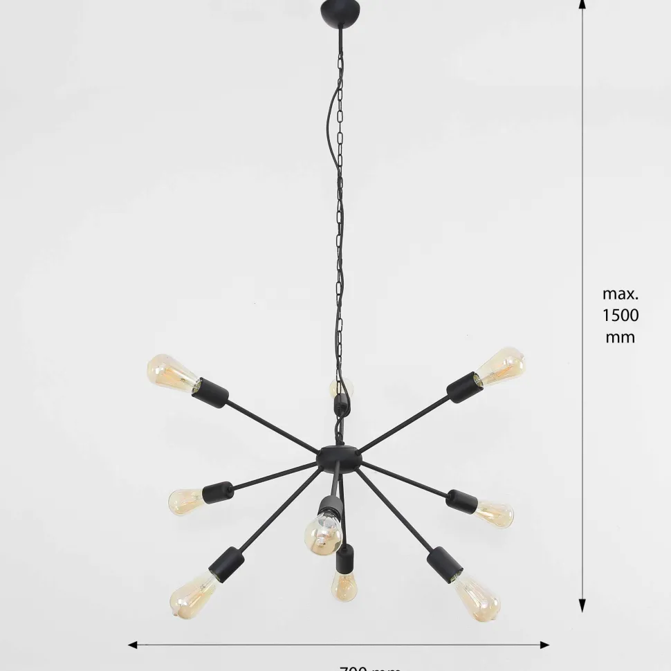 Hängeleuchte in Schwarz Ø77cm 9-flmg