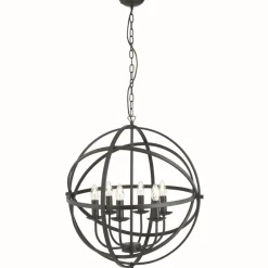 Hängeleuchte in Schwarz 6-flmg