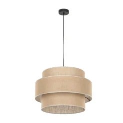 Hängeleuchte Jute rund Ø 50 cm H: max. 110 cm 3x E27 Boho