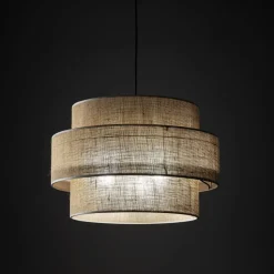 Hängeleuchte Jute rund Ø 50 cm H: max. 110 cm 3x E27 Boho