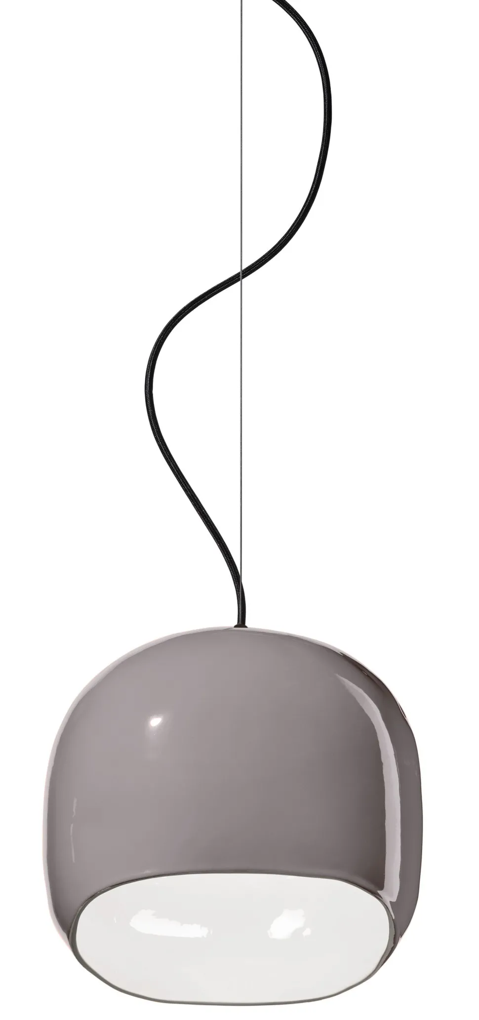 Hängeleuchte Keramik E27 H: max. 150 cm Grau rund Retro