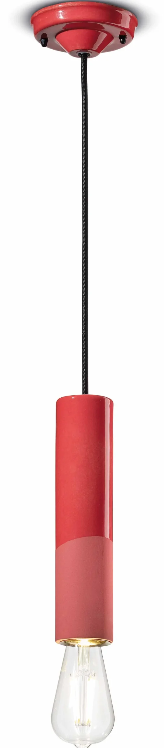 Hängeleuchte Keramik E27 rund D: 5,5 cm Koralle ENRICO