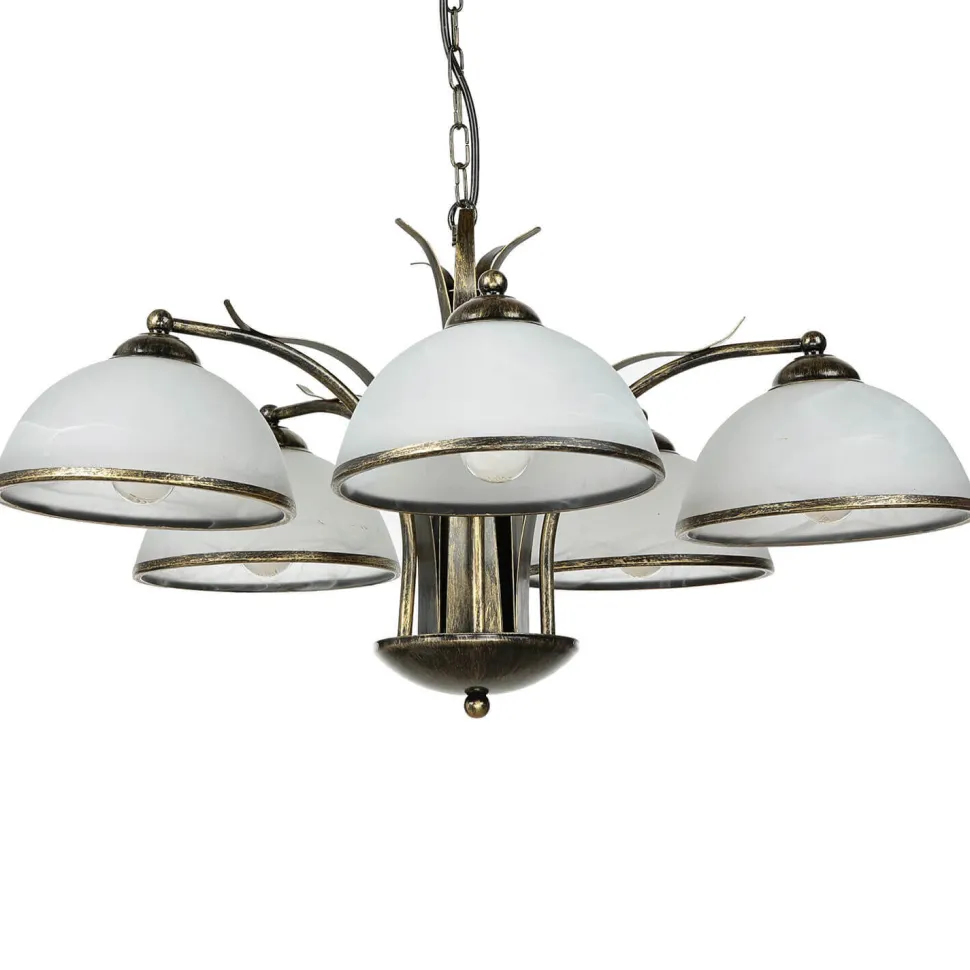 Hängeleuchte KORFU in Messing Antik 5-flmg