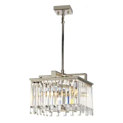 Hängeleuchte Kristall in Nickel Klar Art Déco