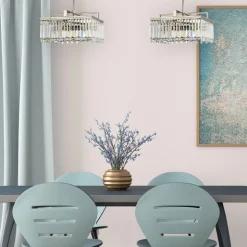 Hängeleuchte Kristall 4x E27 47 cm breit höhenverstellbar