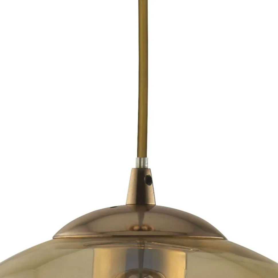 Hängeleuchte Kugel Glas Ø 30 cm E27 in Messing Antik Bernstein