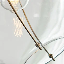 Hängeleuchte Kugel Metall Glas E27 D: 27,4 cm Vintage Design