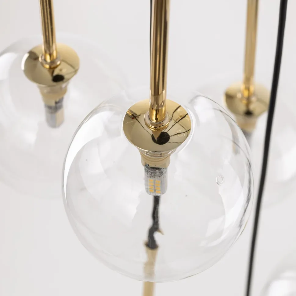 Hängeleuchte Kugel Metall Glas H: max. 145 cm verstellbar