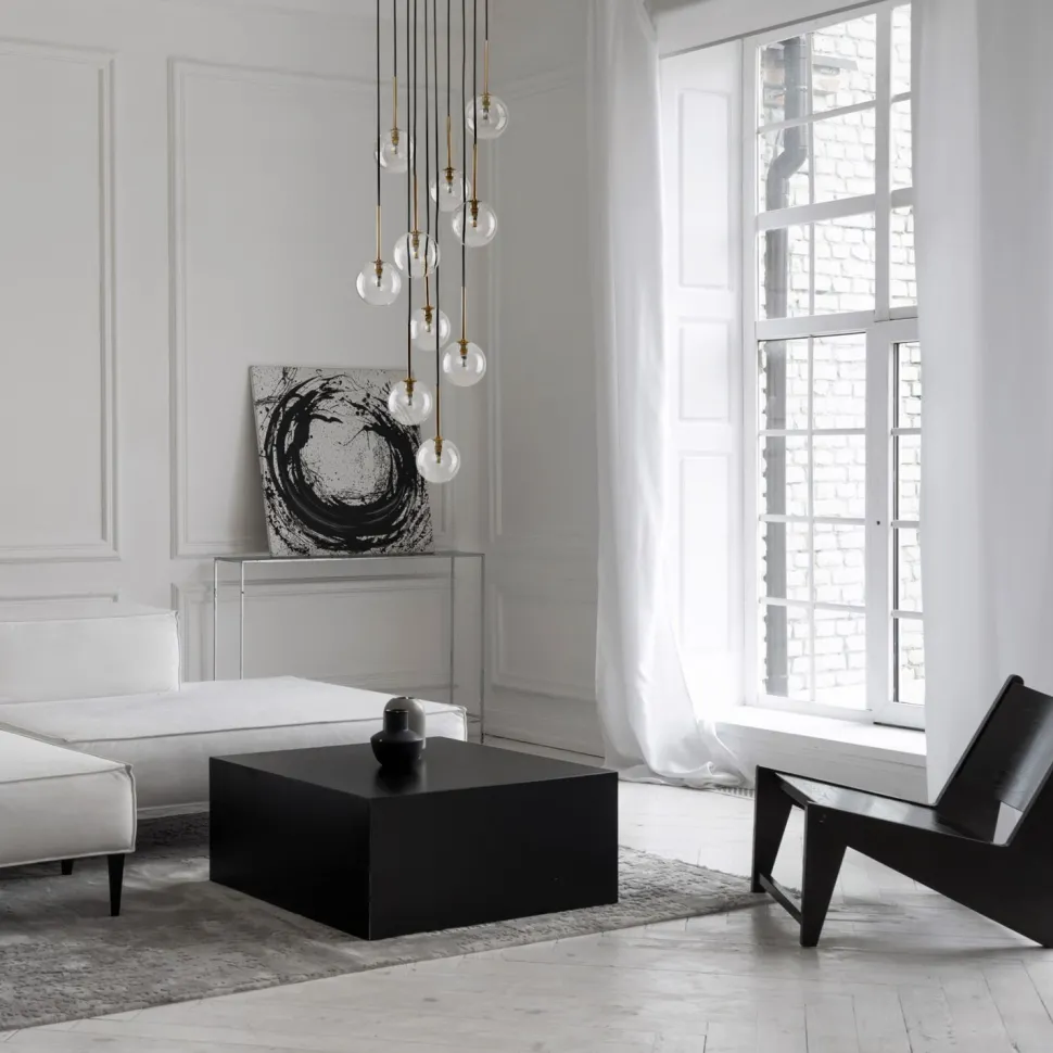 Hängeleuchte Kugel Metall Glas H: max. 145 cm verstellbar