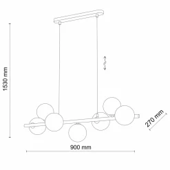 Hängeleuchte Kugelschirm Glas Metall Modern elegant