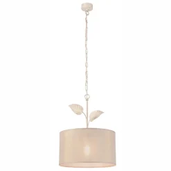 Hängeleuchte Landhaus Stoff Metall in Gold E27 Ø 35 cm