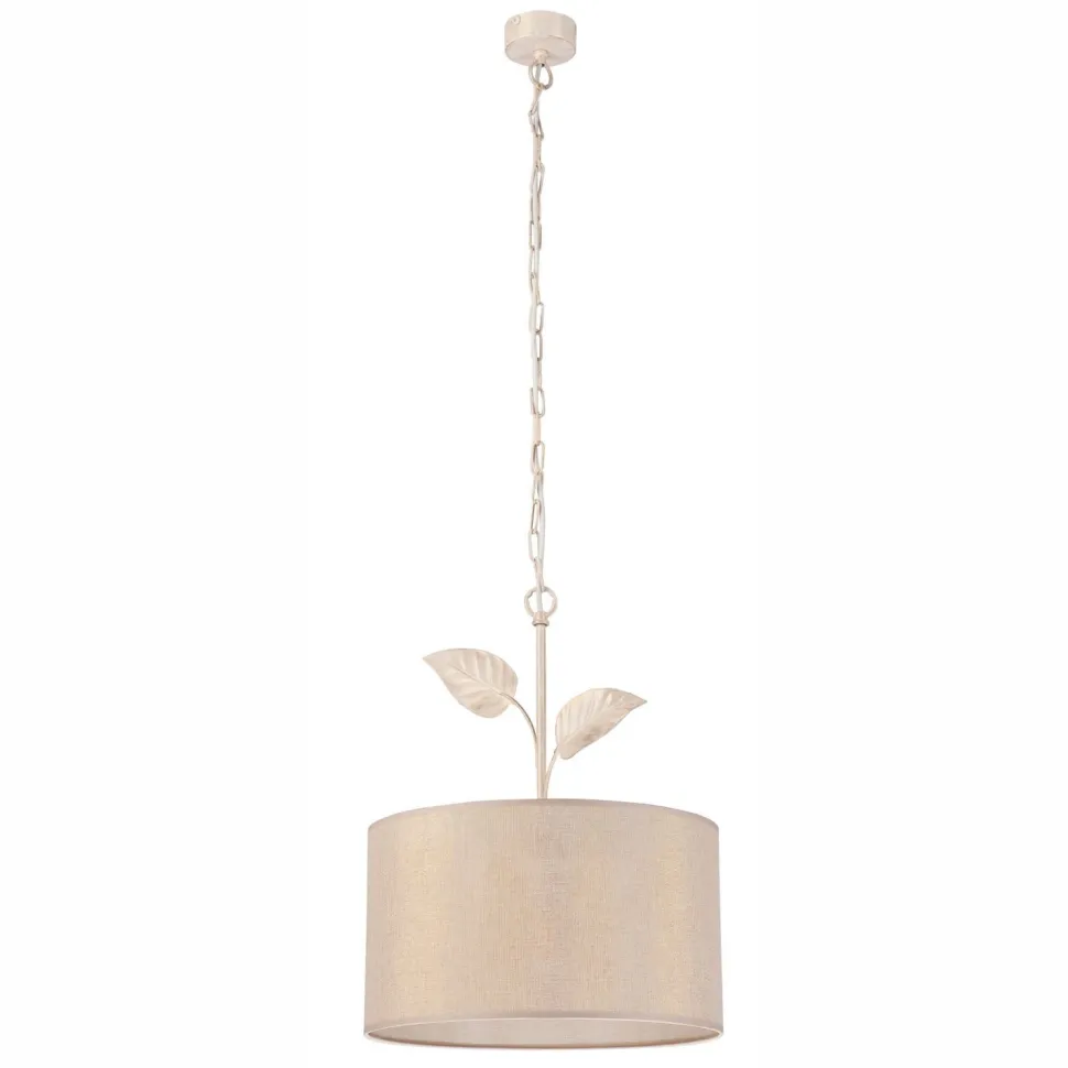 Hängeleuchte Landhaus Stoff Metall in Gold E27 Ø 35 cm