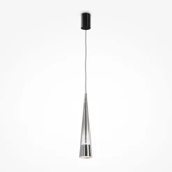 Hängeleuchte LED Metall Glas Up Down rund D: 8 cm Chrom