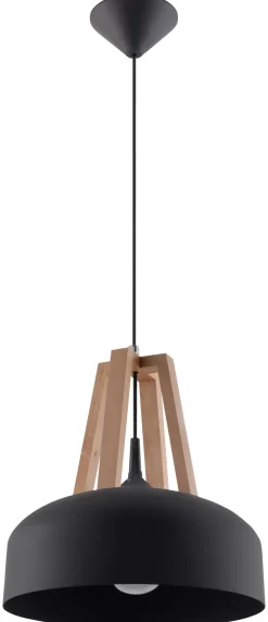 Hängeleuchte MANILIA Ø30cm rund Retro Schwarz E27