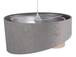 Hängeleuchte MARLON Grau Beige Silber rund