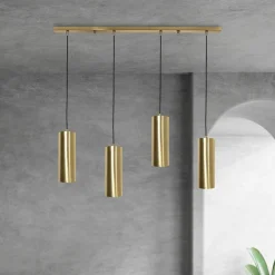 Hängeleuchte Messing B: 90cm H: max. 110cm verstellbar 4x E27