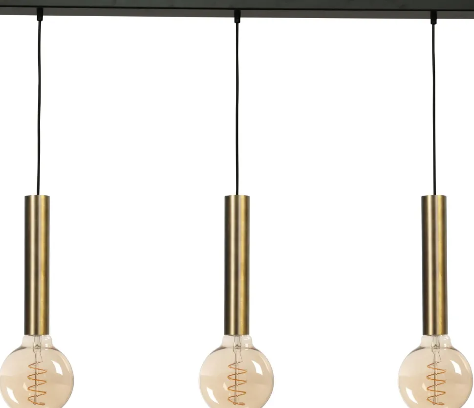 Hängeleuchte Messing Schwarz 3-flammig Metall für E27