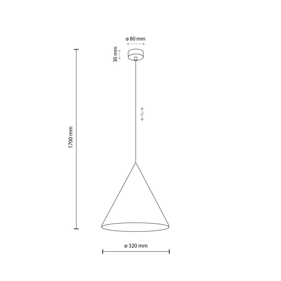 Hängeleuchte Metall Ø 32 cm Kegelschirm E27 Retro Design