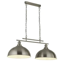 Hängeleuchte Metall B: 81,5 cm in Silber 2-flammig E27