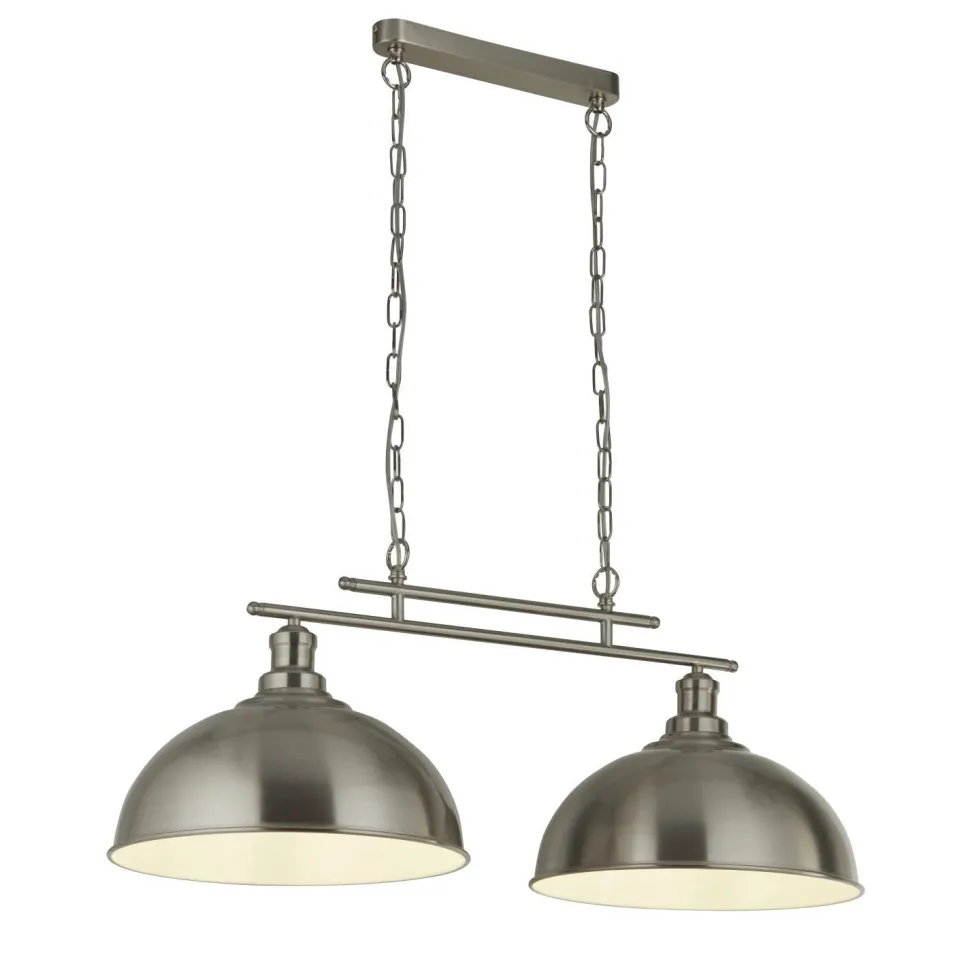 Hängeleuchte Metall B: 81,5 cm in Silber 2-flammig E27