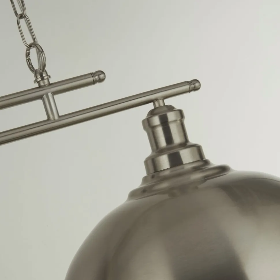 Hängeleuchte Metall B: 81,5 cm in Silber 2-flammig E27