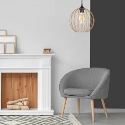 Hängeleuchte Metall Draht Ø 24 cm verstellbar Gold Retro E27