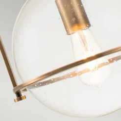 Hängeleuchte Metall Glas Ø 28,9 cm rund E27 Vintage