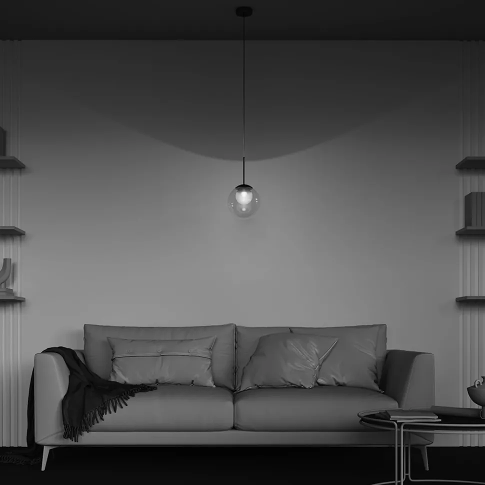 Hängeleuchte Metall Glas Ø 20 cm H: max. 344,1 cm G9