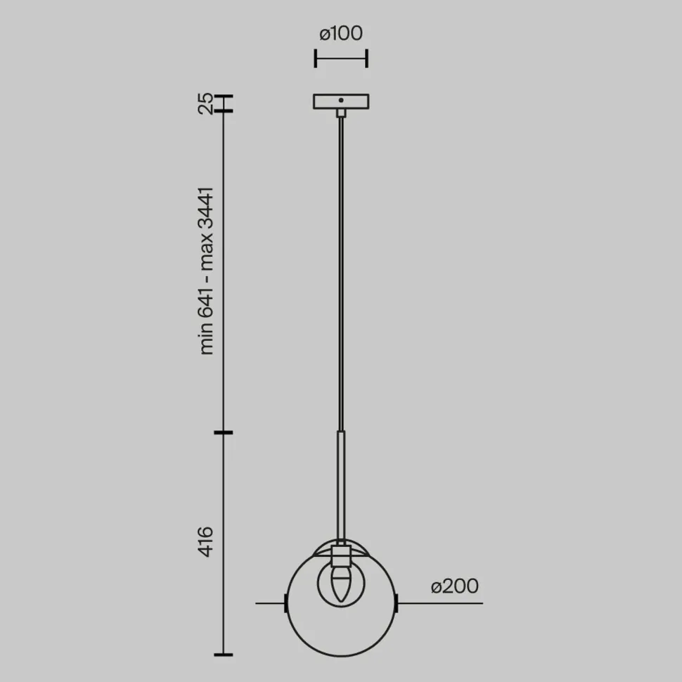 Hängeleuchte Metall Glas Ø 20 cm H: max. 344,1 cm G9