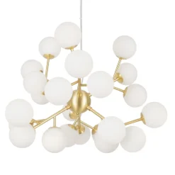 Hängeleuchte Metall Glas 65 cm breit H: max. 146,5 cm