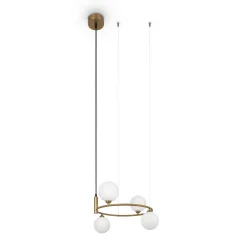 Hängeleuchte Metall Glas B: 39 cm H: max. 178 cm G9