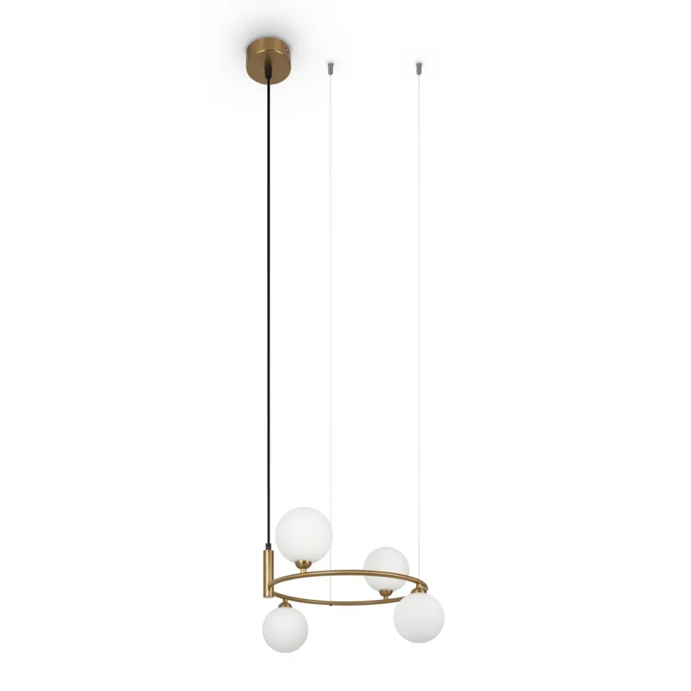 Hängeleuchte Metall Glas B: 39 cm H: max. 178 cm G9