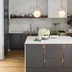 Hängeleuchte Metall Glas D: 28,9 cm H: max. 129,4 cm